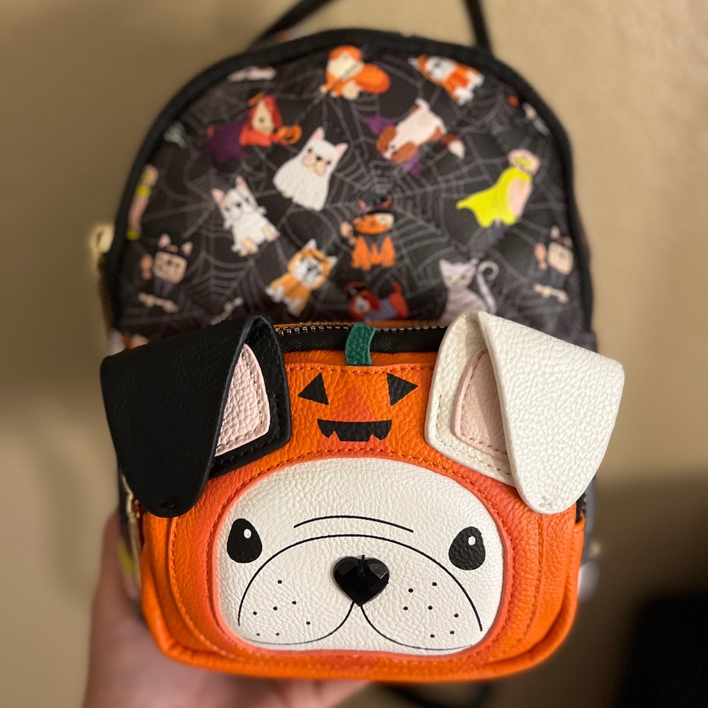 Betsey Johnson French bulldog mini backpack Halloween